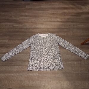 Cuddl Duds Black and Gray Animal Print "StayWarm" Top